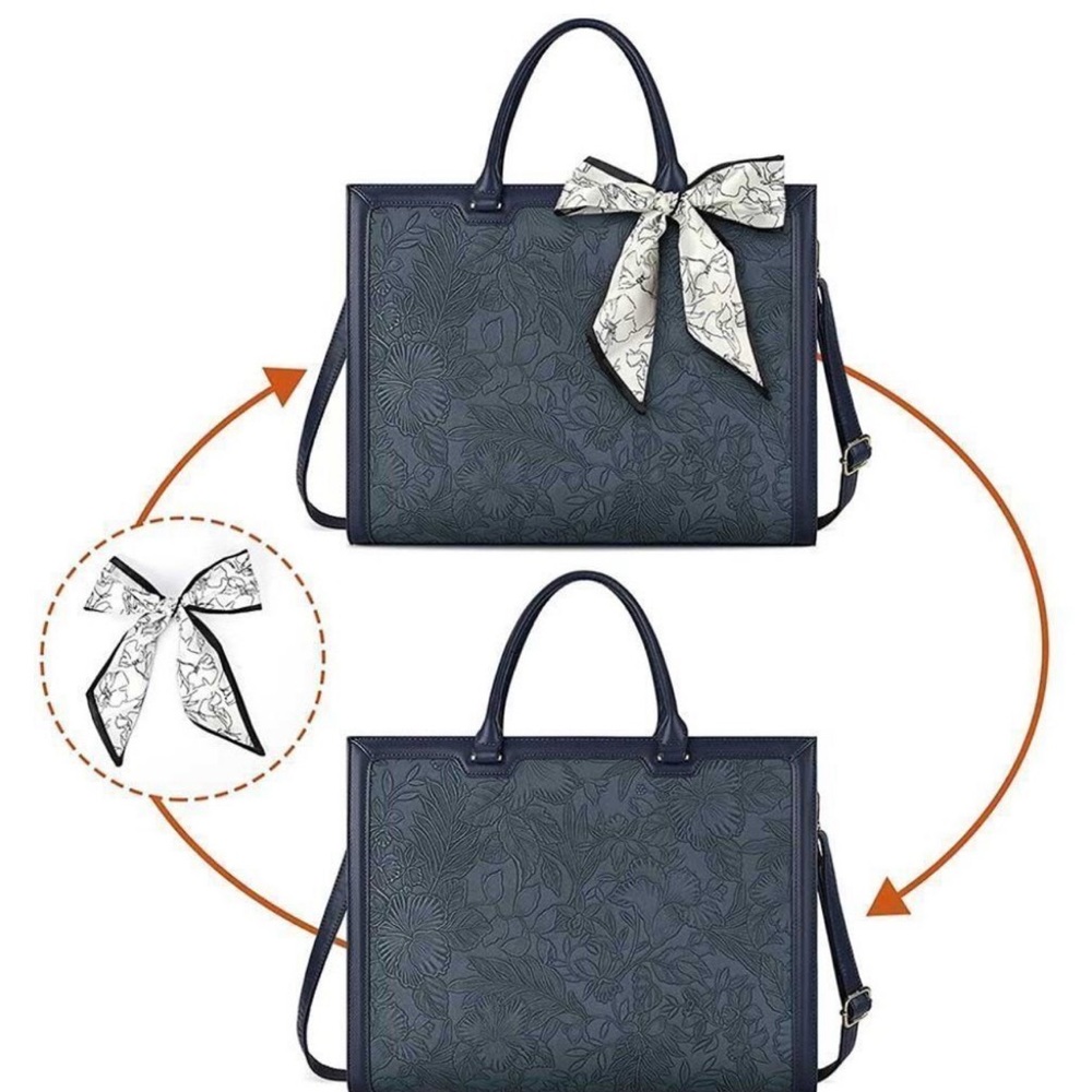 DeTo's Tote Bag Laptop Bag for Women Blue